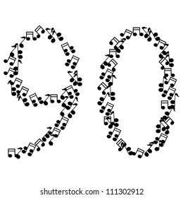 Vector music numbers isolated on white. Eps 10