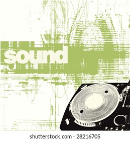 vector music on a grunge background