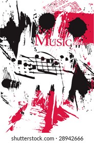 vector music on a grunge background