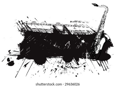 vector music on a grunge background