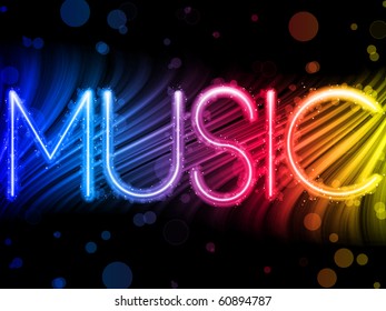 Vector - Music Party Abstract Colorful Waves on Black Background