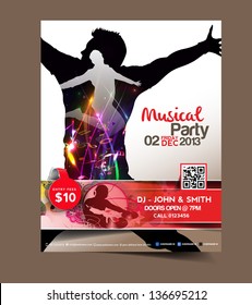 Vector Music party brochure, flyer, magazine cover & poster template