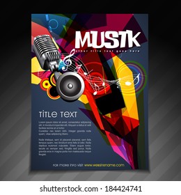 vector music party brochure flyer template design