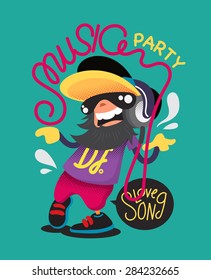 vector music party character design.
