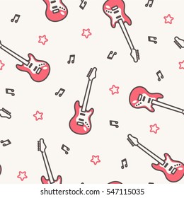 Vector music pattern with guitars.