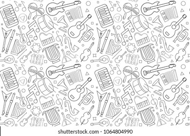 Vector music pattern. Music seamless background