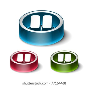 vector music pause icon for web design element.