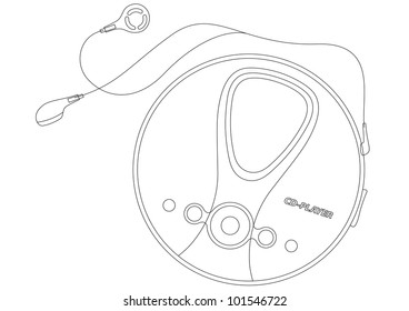 Vector music player - Vector Contour Outline