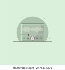 Vector music player illustration. audio player software icon