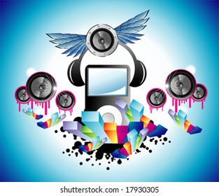 Fondo de mezcla de reproductor de música VECTOR