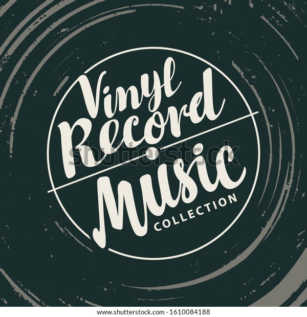 Vector music poster with vinyl\
record and calligraphic lettering in retro style. Can be used as\
design elements for flyers, banners, cards, brochures,\
invitations