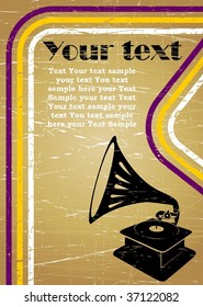 vector music retro scratch poster
