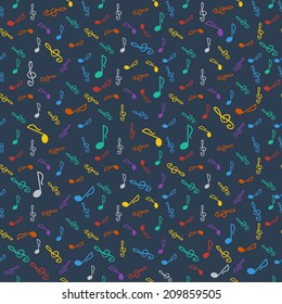 vector music seamless pattern