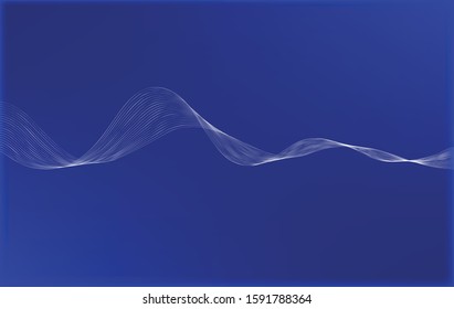 
Vector music sound wave. Audio digital equalizer blue technology background, pulse