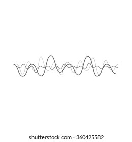 Vector music sound wave. Audio digital equalizer technology, console panel, pulse musical.