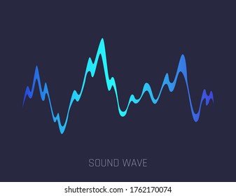 Vector music sound waves. Audio digital equalizer technology, console panel, musical pulse. Dark background