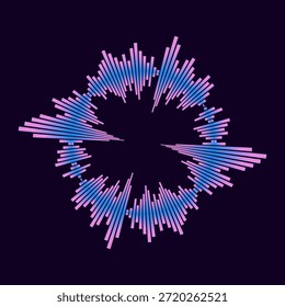 Ondas sonoras de música de Vector. Tecnología de ecualizador digital de audio, panel de consola, pulso musical. Fondo oscuro