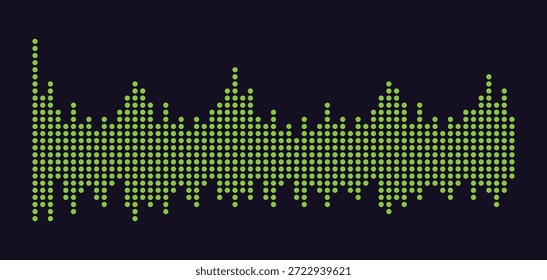 Ondas sonoras de música de Vector. Tecnología de ecualizador digital de audio, panel de consola, pulso musical. Fondo oscuro