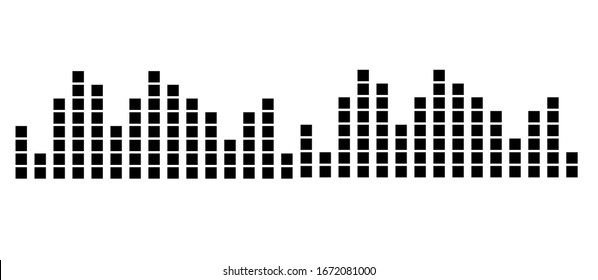 Vector music sound waves set. Audio digital equalizer technology, console panel, pulse musical.