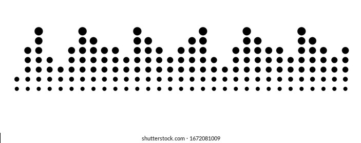 Vector music sound waves set. Audio digital equalizer technology, console panel, pulse musical.