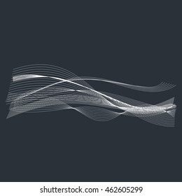 Vector music sound waves set. Audio digital equalizer technology, console panel, pulse musical.