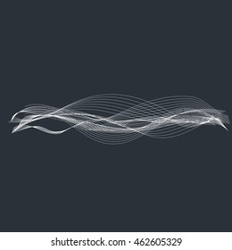 Vector music sound waves set. Audio digital equalizer technology, console panel, pulse musical.