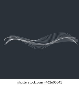 Vector music sound waves set. Audio digital equalizer technology, console panel, pulse musical.