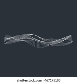 Vector music sound waves set. Audio digital equalizer technology, console panel, pulse musical.