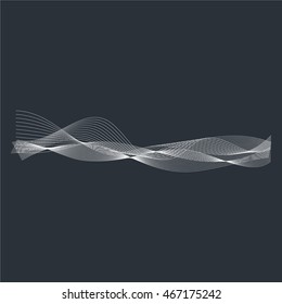 Vector music sound waves set. Audio digital equalizer technology, console panel, pulse musical.