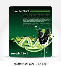 diseño de altavoces de música vectorial con espacio para el texto