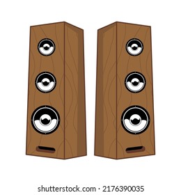 Vector music speaker isolated on a white background. Vector illustration for a concert.