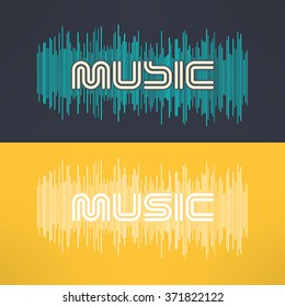 Vector music stylish background with equalizer. Cool tshirt design