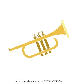 vector music trumpet isolated icon - musical instrument illustration sign . orchestra concert musician saxophone sign symbol