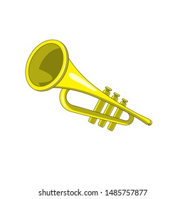 vector music trumpet isolated icon - musical instrument illustration sign . orchestra concert musician saxophone sign symbol eps 10