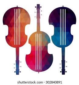 vector music violin illustration icon art logo