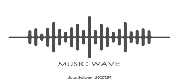 Vector music wave icon. Icon for application sites and creative design. Flat style.