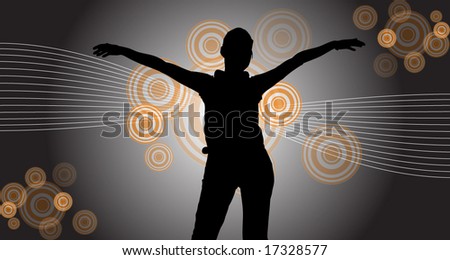 Similar – Close up side view profile portrait of one young middle age athletic woman shadow boxing in sportswear in gym over dark background, looking away