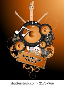 centro de fondo musical vectorial alineado