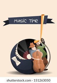Vector musical background with note