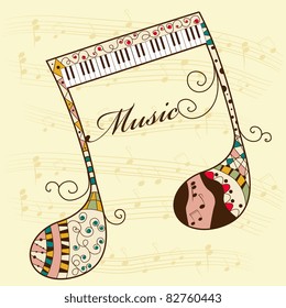 Vector musical background with note