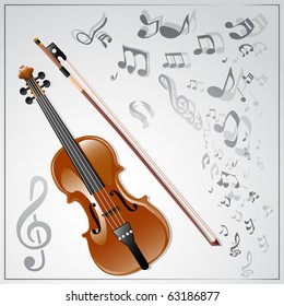 Vector musical background with violin