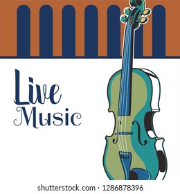 Vector musical flyer Jazz festival. Music poster background festival brochure flyer template. - Vector