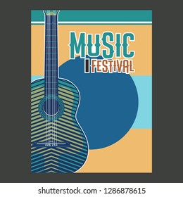 Vector musical flyer Jazz festival. Music poster background festival brochure flyer template. - Vector