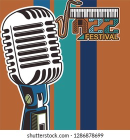 Vector musical flyer Jazz festival. Music poster background festival brochure flyer template. - Vector