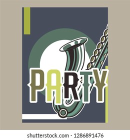 Vector musical flyer Jazz festival. Music poster background festival brochure flyer template. - Vector