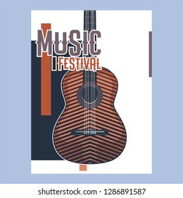 Vector musical flyer Jazz festival. Music poster background festival brochure flyer template. - Vector