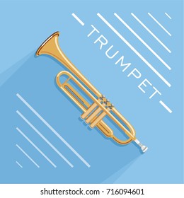 Vector musical instrument trumpet for Jazz festival or other event