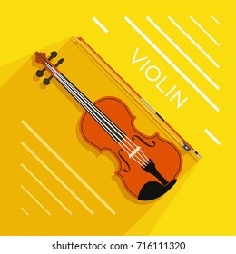 Vector musical instrument Violin for Jazz and Classic music festival or other event