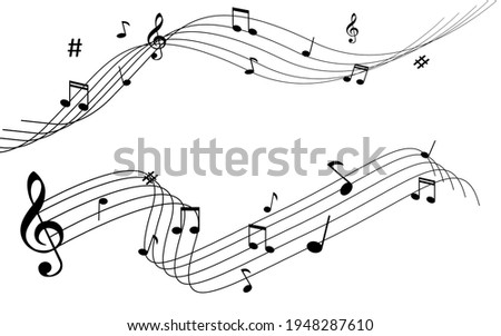 vector musical notation note melody illustration