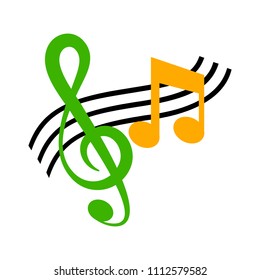 Vector Musical Note Symbol - Melody Sign Abstract - Music Icon